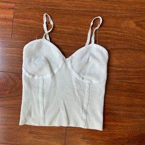 white knit corset tank